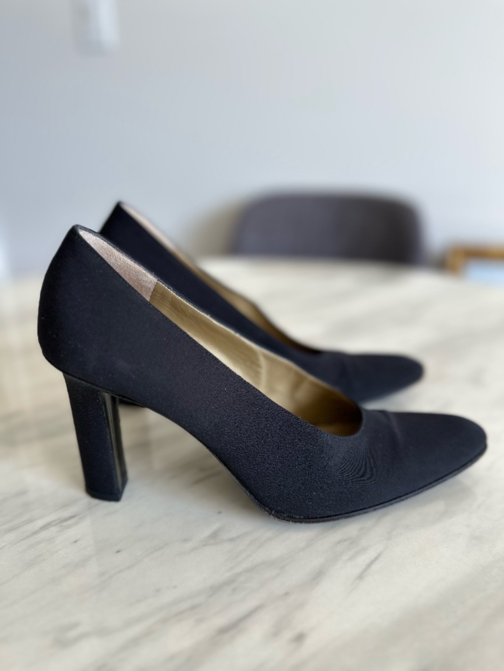 Vintage 80s YSL Yves Saint Laurent Moise Black Pumps 9N w/ Box